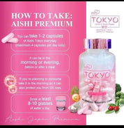 Aishi Premium Tokyo Glutathione Capsules with White C-block dyfage