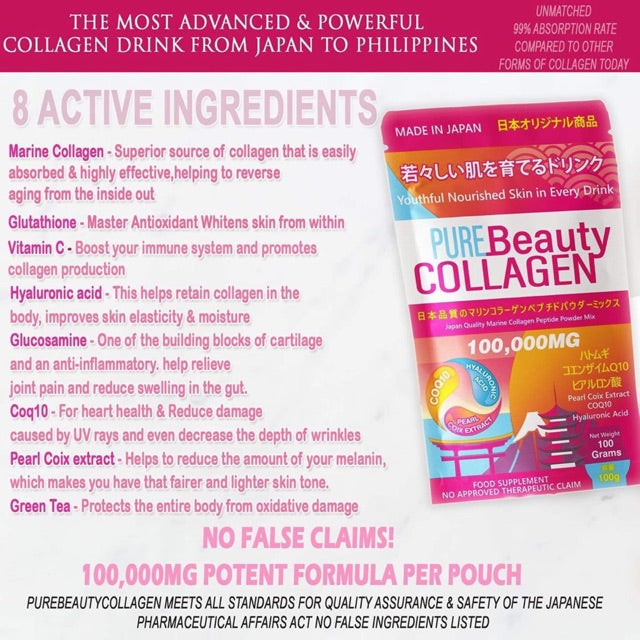 Pure Beauty Collagen 100,00MG Made in Japan
