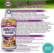 4 Bottles KINGS HERBAL Fruits Vegetables & Herb Fusion Food Supplement 1000ml 100% Organic