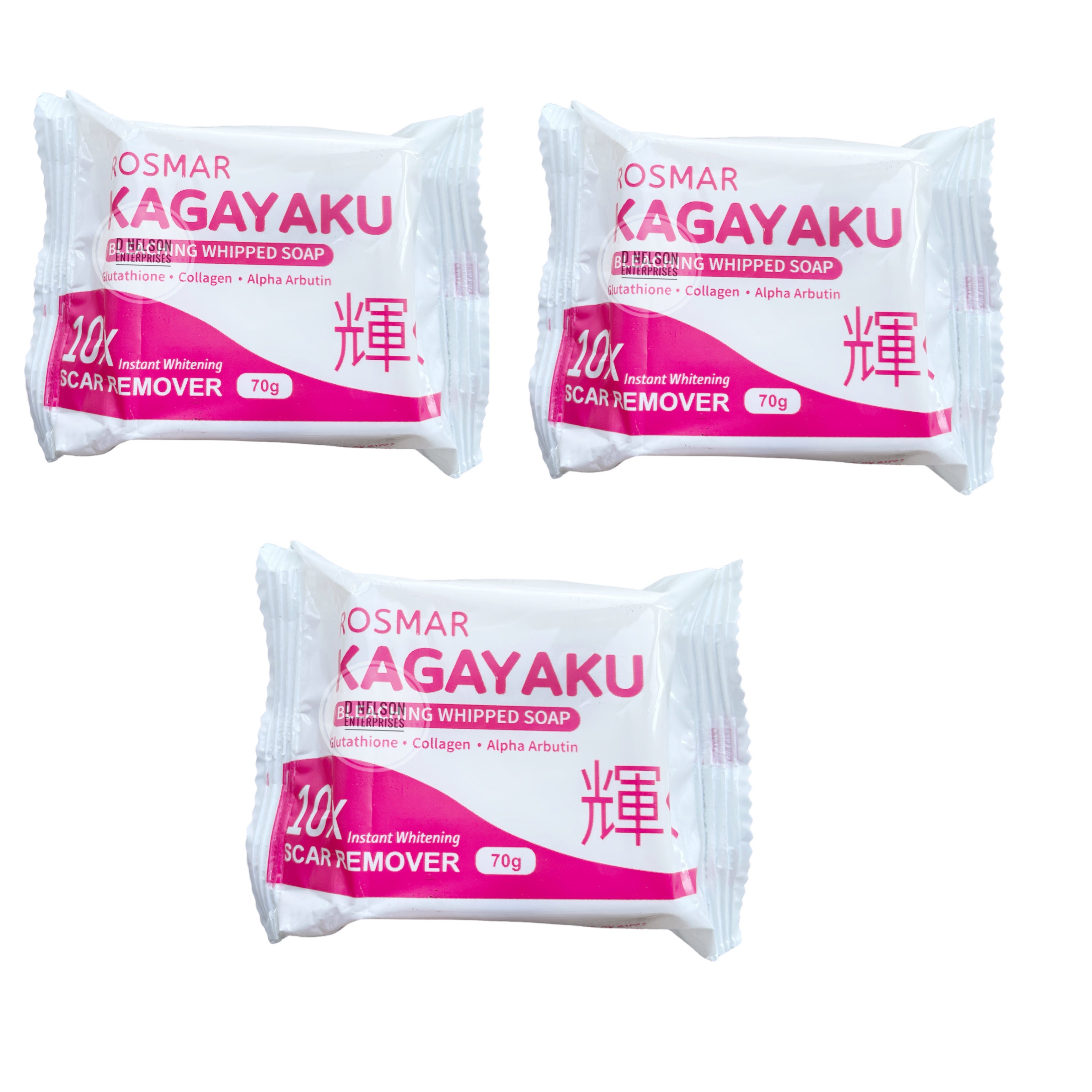 3 Bars ROSMAR Kagayaku Vanilla Whipped Soap Scar Remover, 75g each