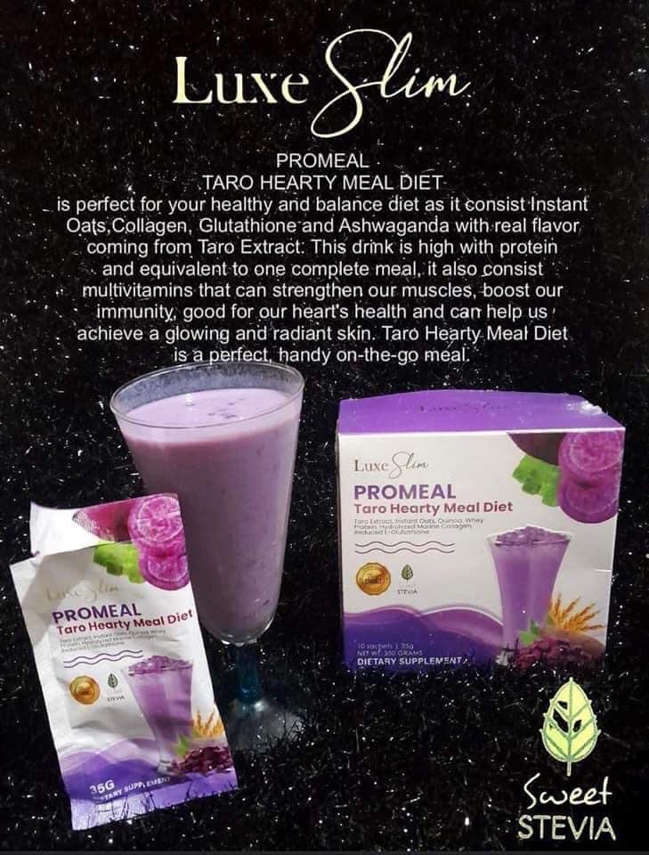 Luxe Slim PROMEAL TARO Hearty Meal Diet Drink, 10 Sachets
