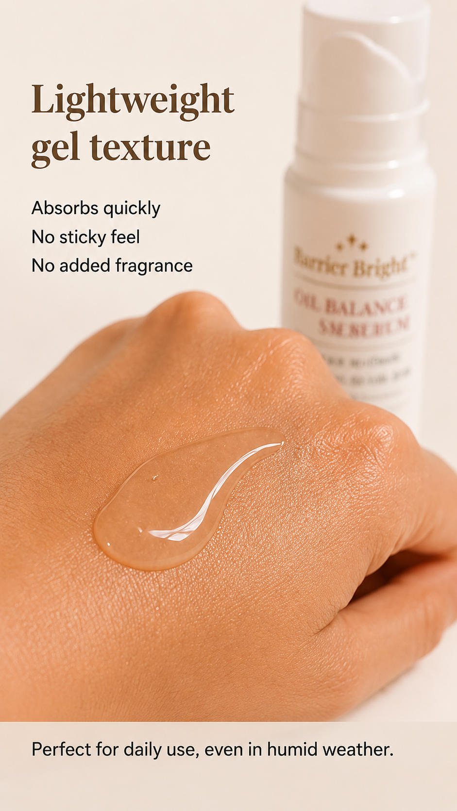 Barrier Bright™ Oil Balance Serum – Lightweight Calming Serum with Niacinamide, Zinc PCA & Tranexamic Acid | Helps Reduce Excess Oil + Supports Clearer-Looking Skin (30g)