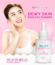 KEISHA White Skin Naturals Milky White Glow Premium Serum 30ml – Niacinamide + Collagen + Papaya + Vitamin C | 5-in-1 Hydrating, Pore-Refining & Firming Face Serum | Paraben-Free, Cruelty-Free