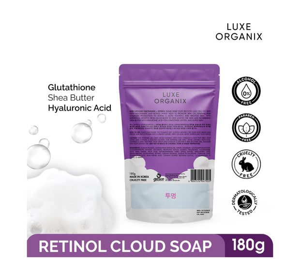 Luxe Organix Retinol + Gluta Whitening Serum Lotion & Retinol Cloud Soap