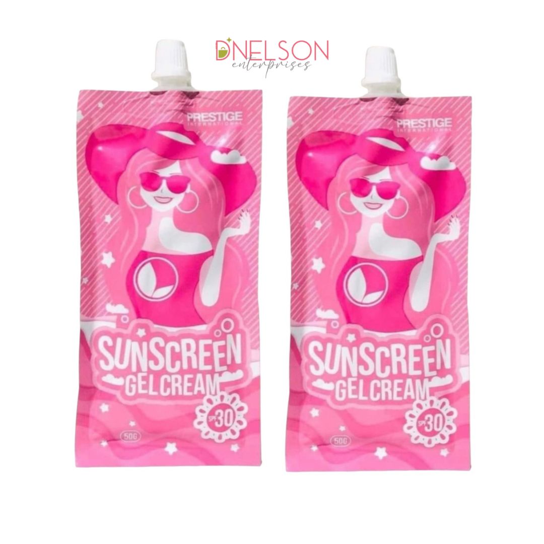 2 Sachets Prestige International 50g Sunscreen Gel-Cream SPF 30