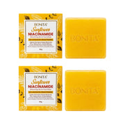 2 Bars Bonita Sunflower Niacinamide Face and Body Mineral Soap Bar, two 80g bars