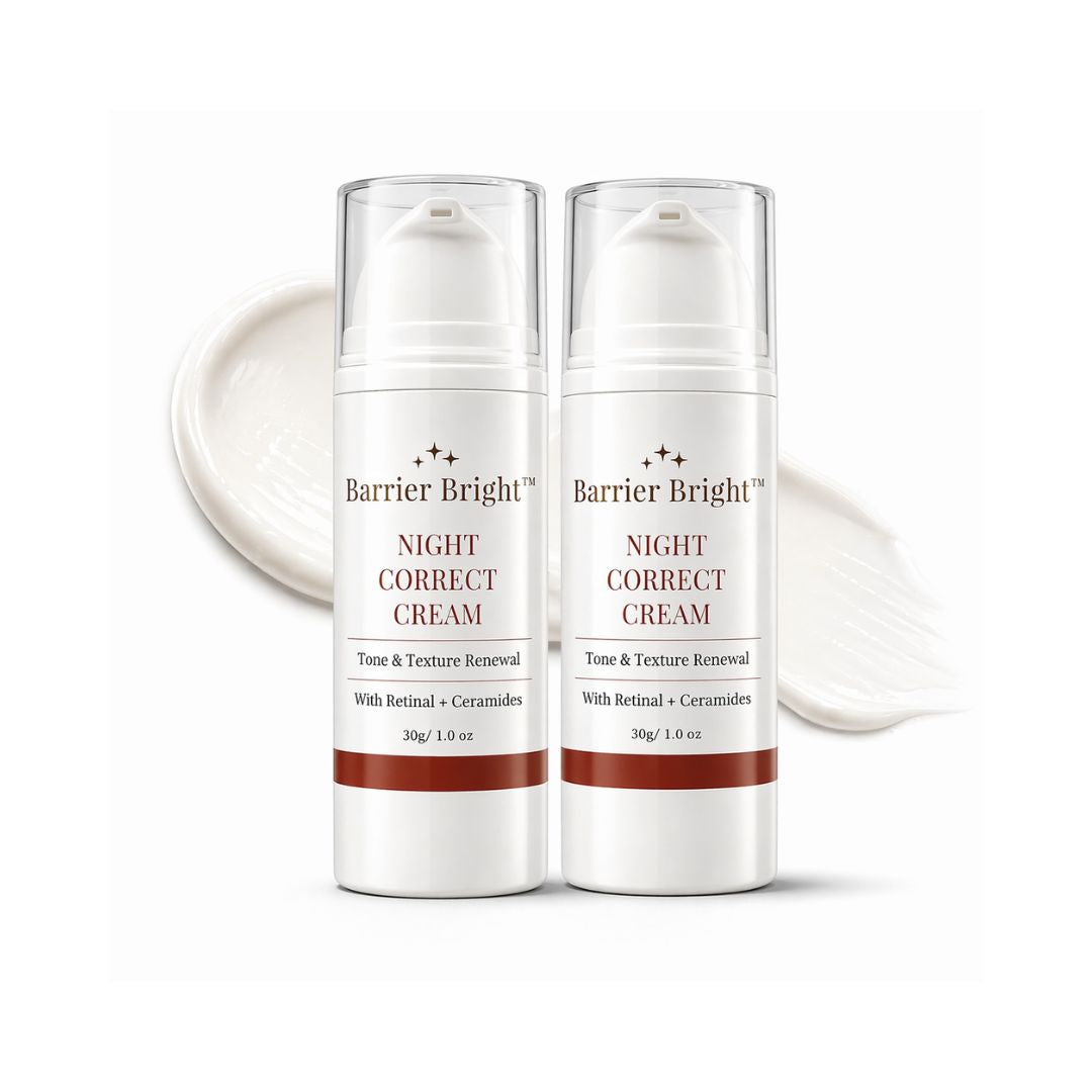 Barrier Bright Night Correct Cream retinal overnight renewal smoothing formula for softer looking skin