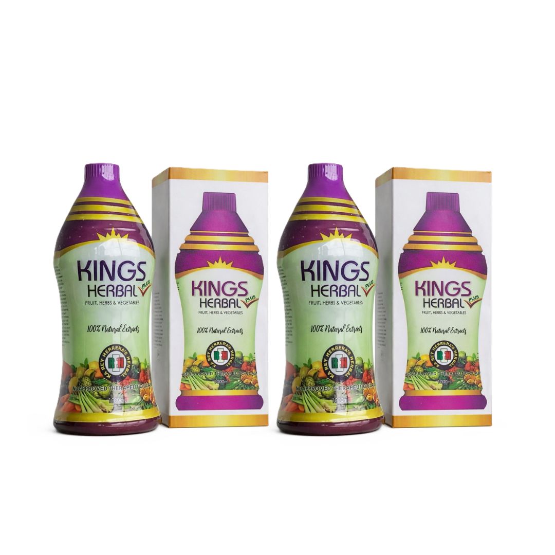 KINGS HERBAL Plus Fruits Vegetables & Herb Fusion Food Supplement 1000ml 2 bottles nutrient-rich liquid blend for daily wellness