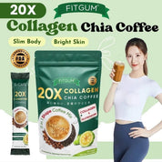 FITGUM 20X Collagen Chia Coffee - 11 in 1 Shape Coffee Mix