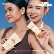 Dear Face Sun Bounce Daily Sunscreen Twin Pack with Dewfense® Technology - Broad Spectrum UVA+UVB Protection (30ml x 2) - Non-Comedogenic & Hypoallergenic