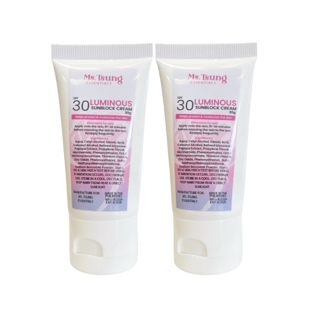 2 Packs Ms. Tsung Essentials SPF 30 Sunblock Cream, 30g Each