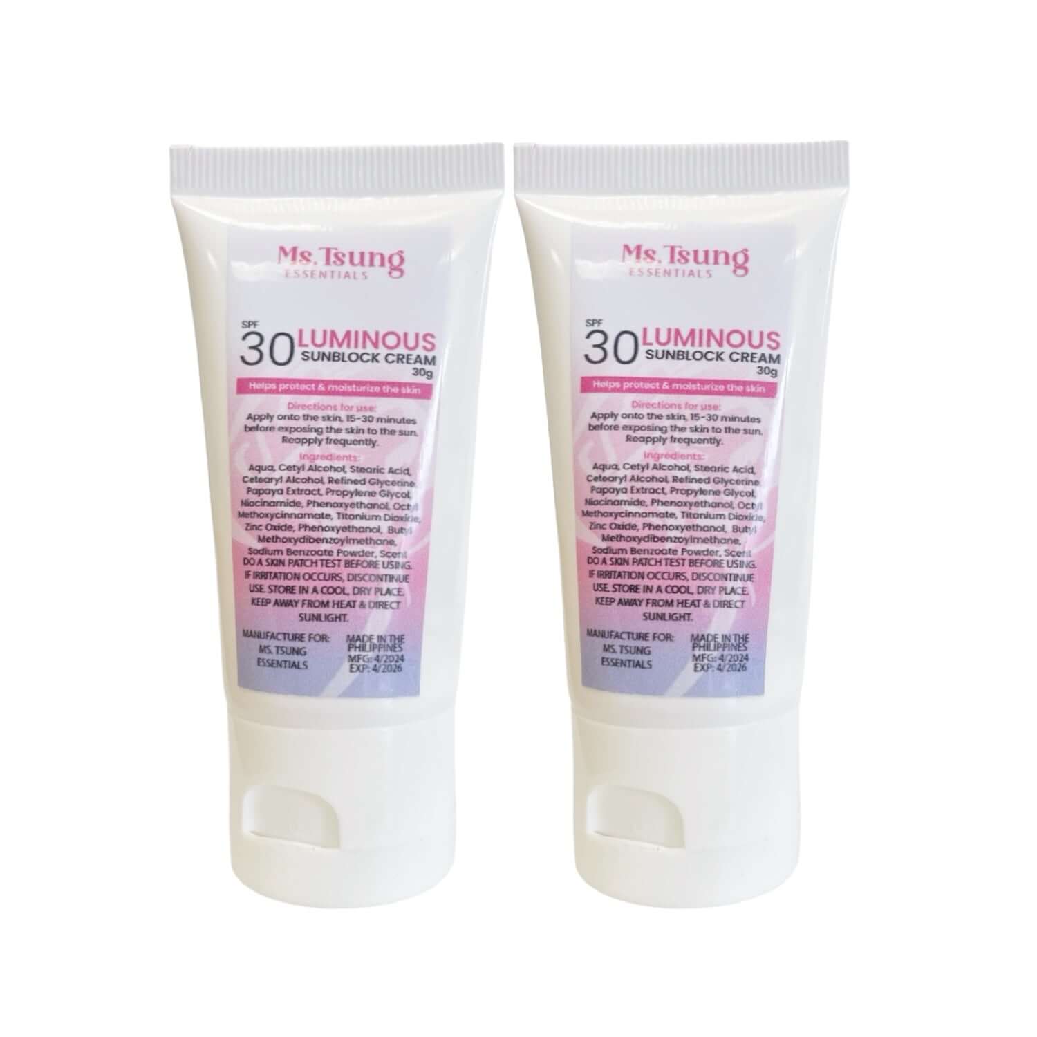 Ms. Tsung Essentials Luminous Sunblock SPF 30 smooth skin finish