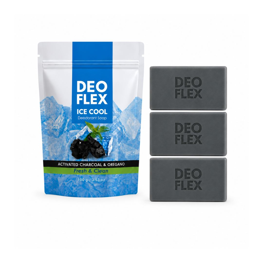 3 Bars Deo Flex Ice Cool Deodorant Soap suitable for daily body cleansing and fresh skin comfort
