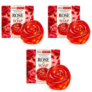 3 Bars Seoul Secrets Rose Soap with licorice extract for a fresh and comfortable daily cleansing routine.