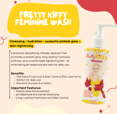 Pretty Kitty Feminine Wash PINKISH GLOW 100ml - pH Balanced & Gentle-Cleansing