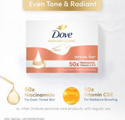 DOVE Radiant+Care Serum Bar – Triple Serum Blend with Niacinamide, Vegan Collagen & Omega 6 | Nourishing Body Cleansing Bar for Smooth, Radiant & Moisturized Skin | 90g x 3 Bars (3 Variants to Choose From)