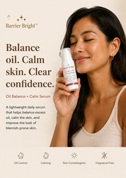 Barrier Bright™ Oil Balance Serum – Lightweight Calming Serum with Niacinamide, Zinc PCA & Tranexamic Acid | Helps Reduce Excess Oil + Supports Clearer-Looking Skin (30g)