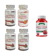 4 Bottles Nature Glow Glutathione Collagen + FITGUM Apple Cider Gummies