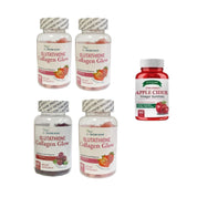 4 Bottles Nature Glow Glutathione Collagen + FITGUM Apple Cider Gummies