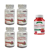 4 Bottles Nature Glow Glutathione Collagen + FITGUM Apple Cider Gummies