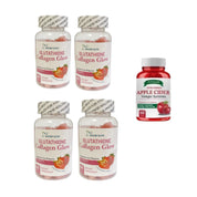 4 Bottles Nature Glow Glutathione Collagen + FITGUM Apple Cider Gummies