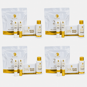 4 Sets SY GLOW 24K Gold Rejuvenating Set with Resorcinol and Niacinamide featuring a complete 4-step facial care routine