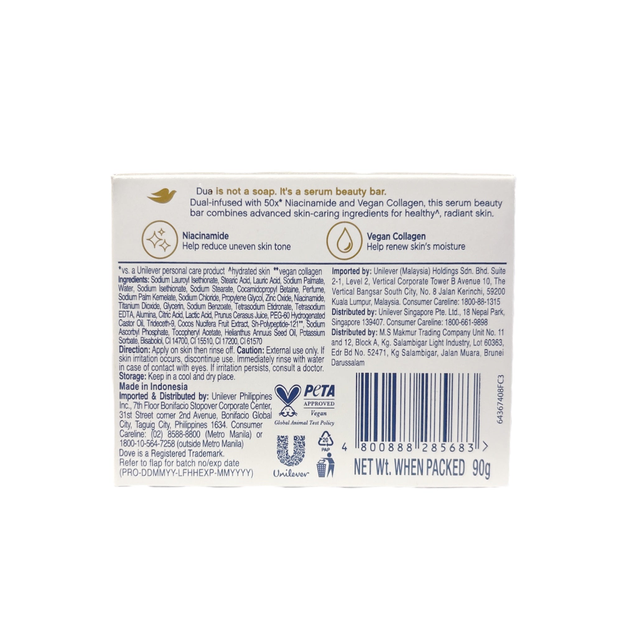 DOVE Radiant+Care Serum Bar – Triple Serum Blend with Niacinamide, Vegan Collagen & Omega 6 | Nourishing Body Cleansing Bar for Smooth, Radiant & Moisturized Skin | 90g x 3 Bars (3 Variants to Choose From)