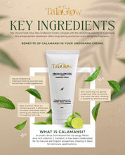 Tala Glow Fresh Glow Deo - Nourishing Underarm Cream Antiperspirant Deodorant Enriched with Niacinamide, Alpha Arbutin, Tea Tree Oil & Calamansi Extract - 50ml