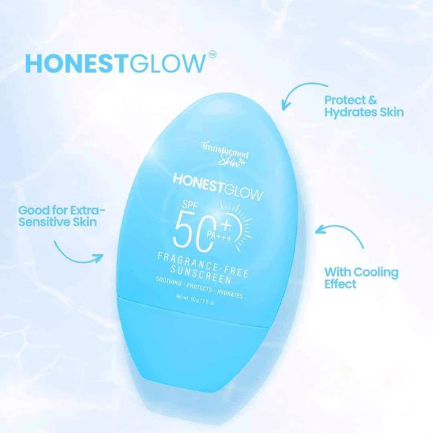HonestGlow Aloe Ice Toner 60ml & Fragrance-Free Sunscreen 50g
