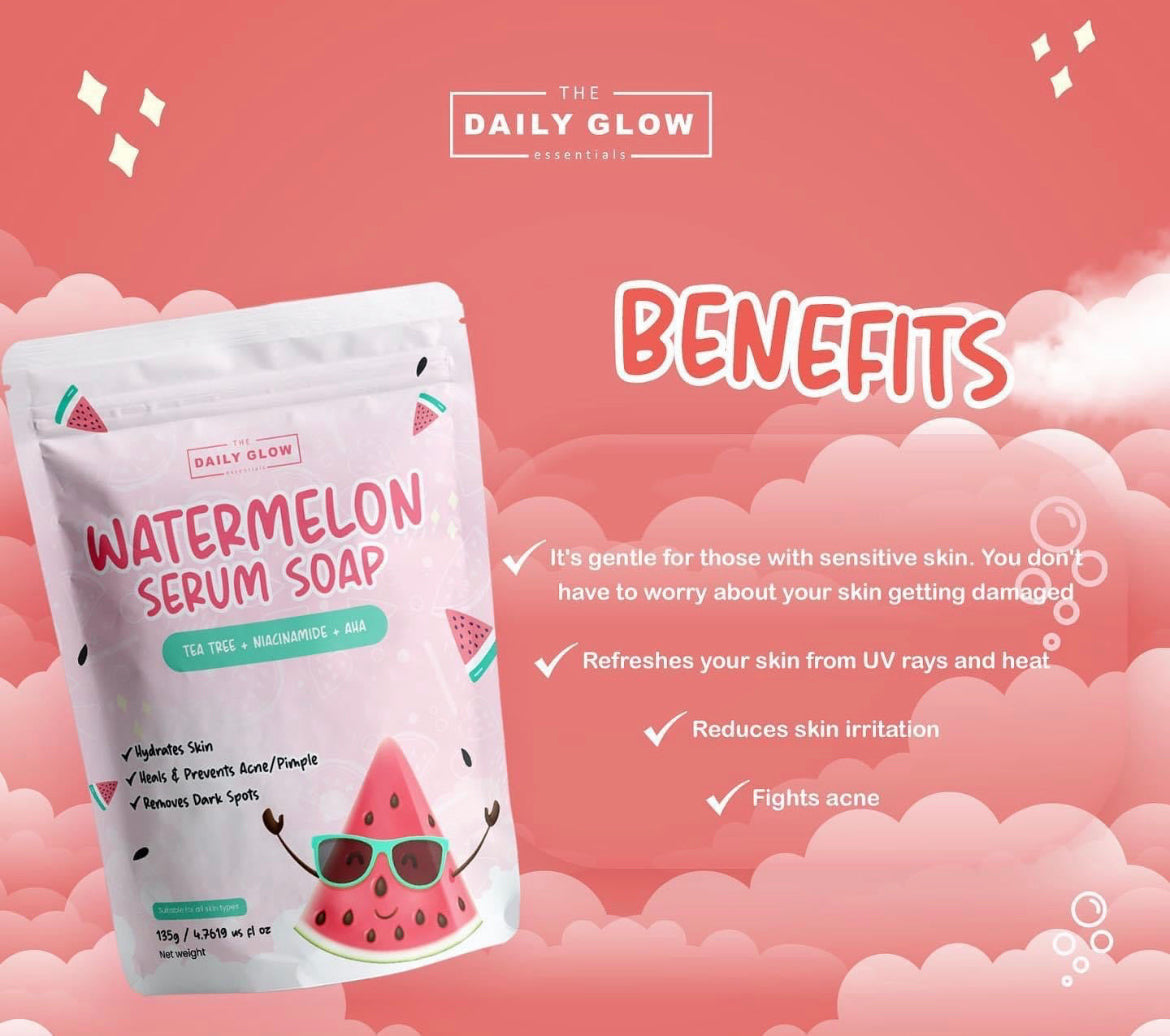 The Daily Glow Essentials  Watermelon Serum Soap,