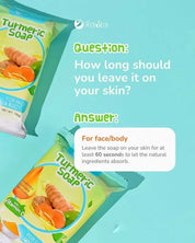2 Bars Her Skin Turmeric Soap with Vitamin C – Brightening, Anti-Aging & Moisturizing for All Skin Types (100g)