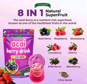 FITGUM Acai Berry Drink Powder with Chia Seeds – 10 Sachets