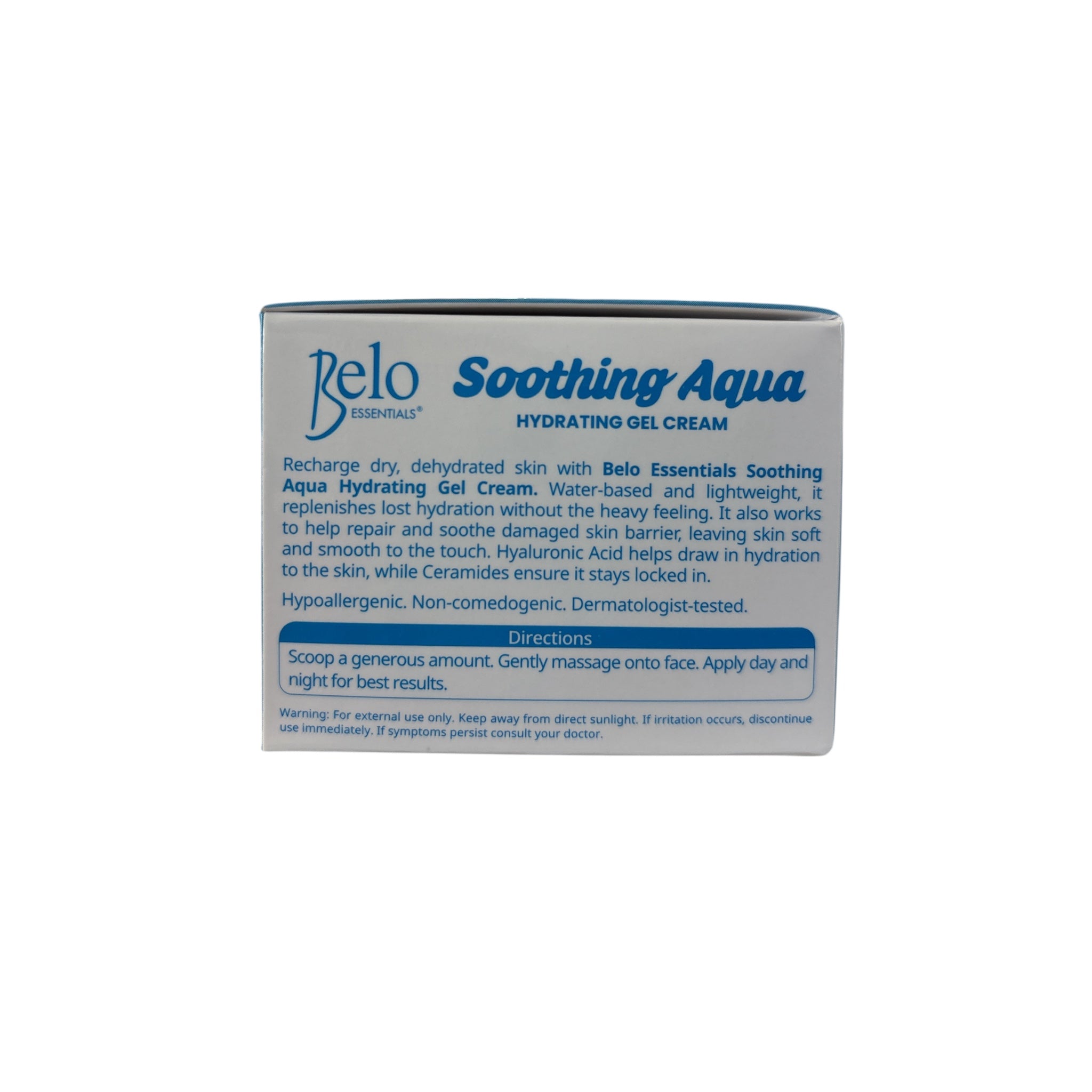 Belo Essentials Soothing Aqua Hydrating Gel Cream - 50g | Infused with Hyaluronic Acid & Ceramides for Ultimate Hydration & Skin Barrier Support