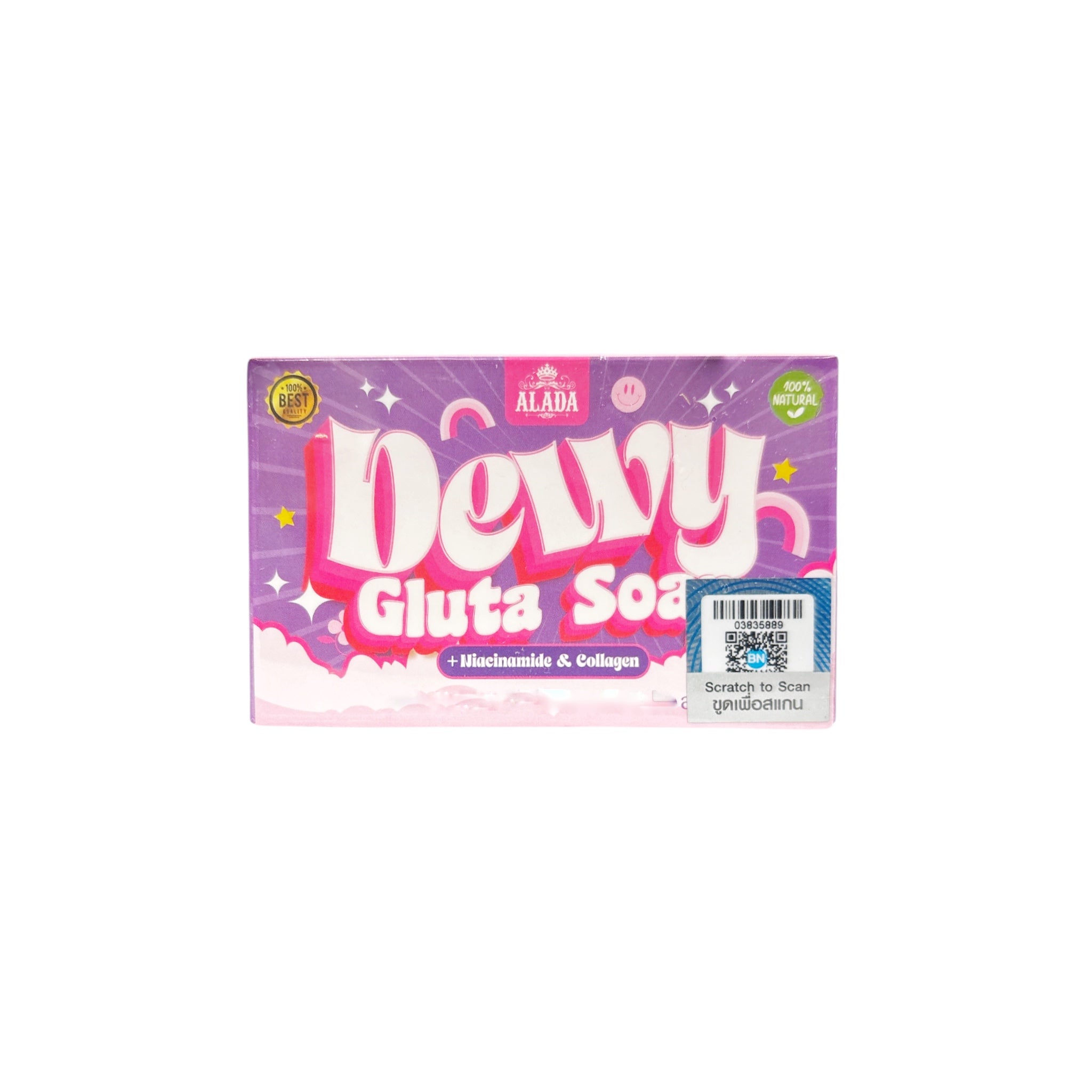 ALADA NATURAL Dewy Gluta Soap 70g with Niacinamide & Collagen – Nourishing Soap for Soft, Smooth, and Dewy Skin – Perfect for All Skin Types