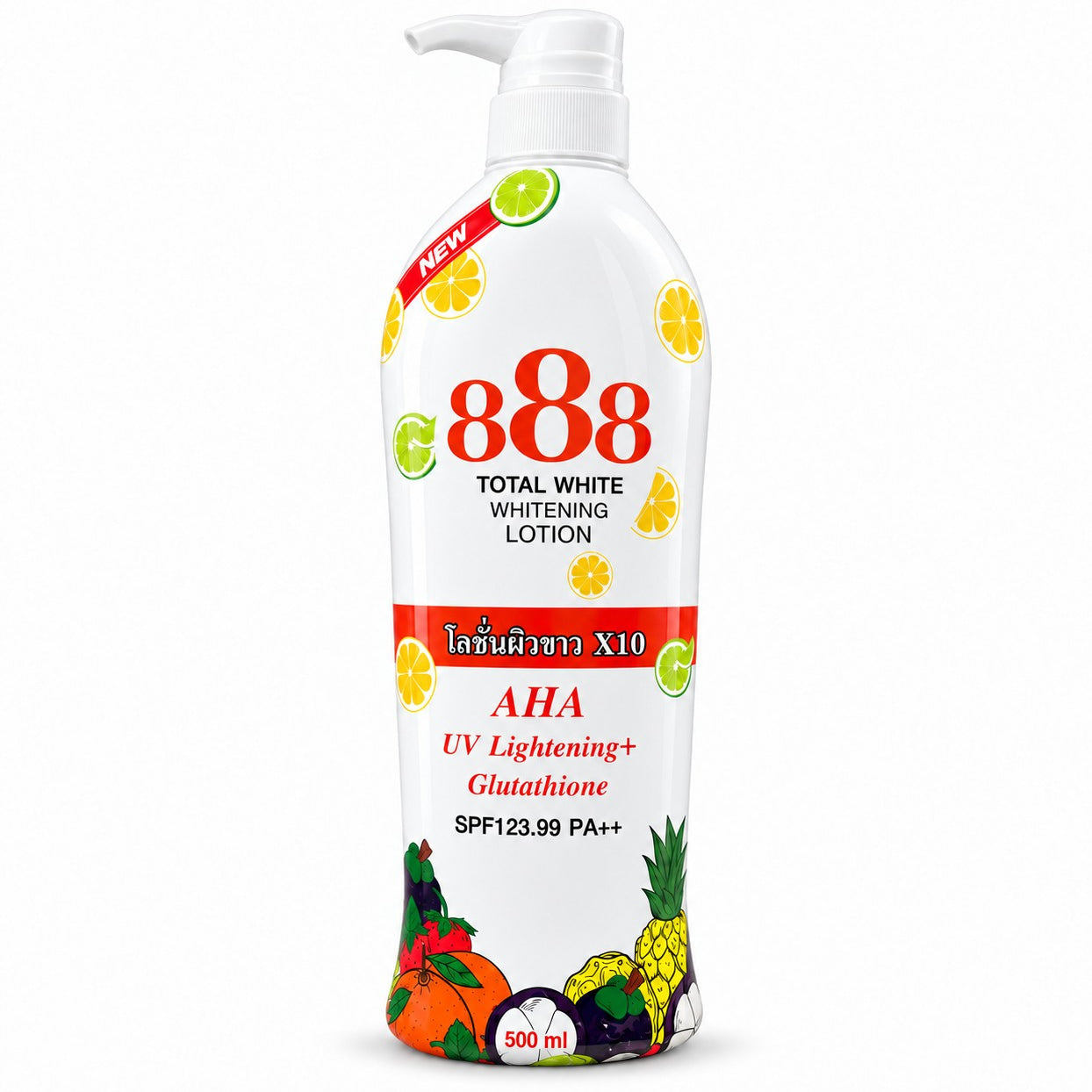888 Total White Body Lotion 500ml daily moisturizer for soft and comfortably cared-for skin