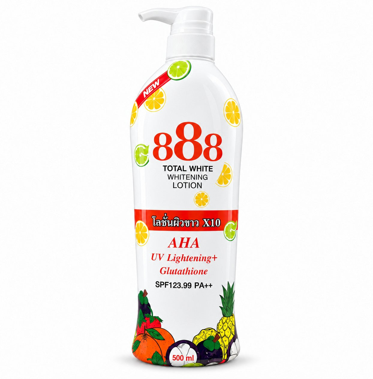 888 Total White Body Lotion 500ml daily moisturizer for soft and comfortably cared-for skin