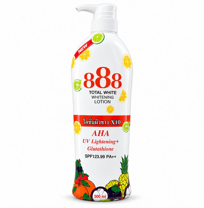 888 Total White Body Lotion 500ml daily moisturizer for soft and comfortably cared-for skin