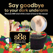 888 Total White Underarm Cream 35g - Reduces Body Odor and Sweating