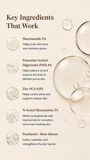 Barrier Bright™ Oil Balance Serum – Lightweight Calming Serum with Niacinamide, Zinc PCA & Tranexamic Acid | Helps Reduce Excess Oil + Supports Clearer-Looking Skin (30g)