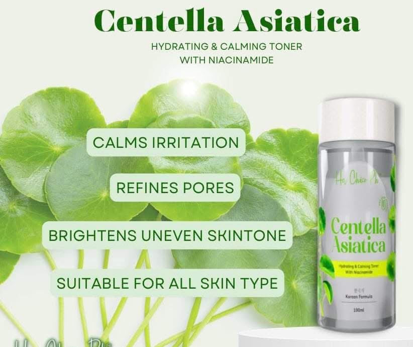 Her Choice PH Centella Asiatica Premium Repair Skincare Set – Facial Foam Wash, Hydrating Toner, Soothing Serum & Moisturizing Cream with Camellia Oil, Aloe Vera, Niacinamide & Hyaluronic Acid – Korean Formula