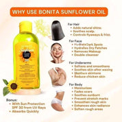 BONITA Sunflower Collagen Firming Body Oil SPF 30 - 100ml, Hydrating & Softening Body Moisture Oil with Vitamin A & Squalane