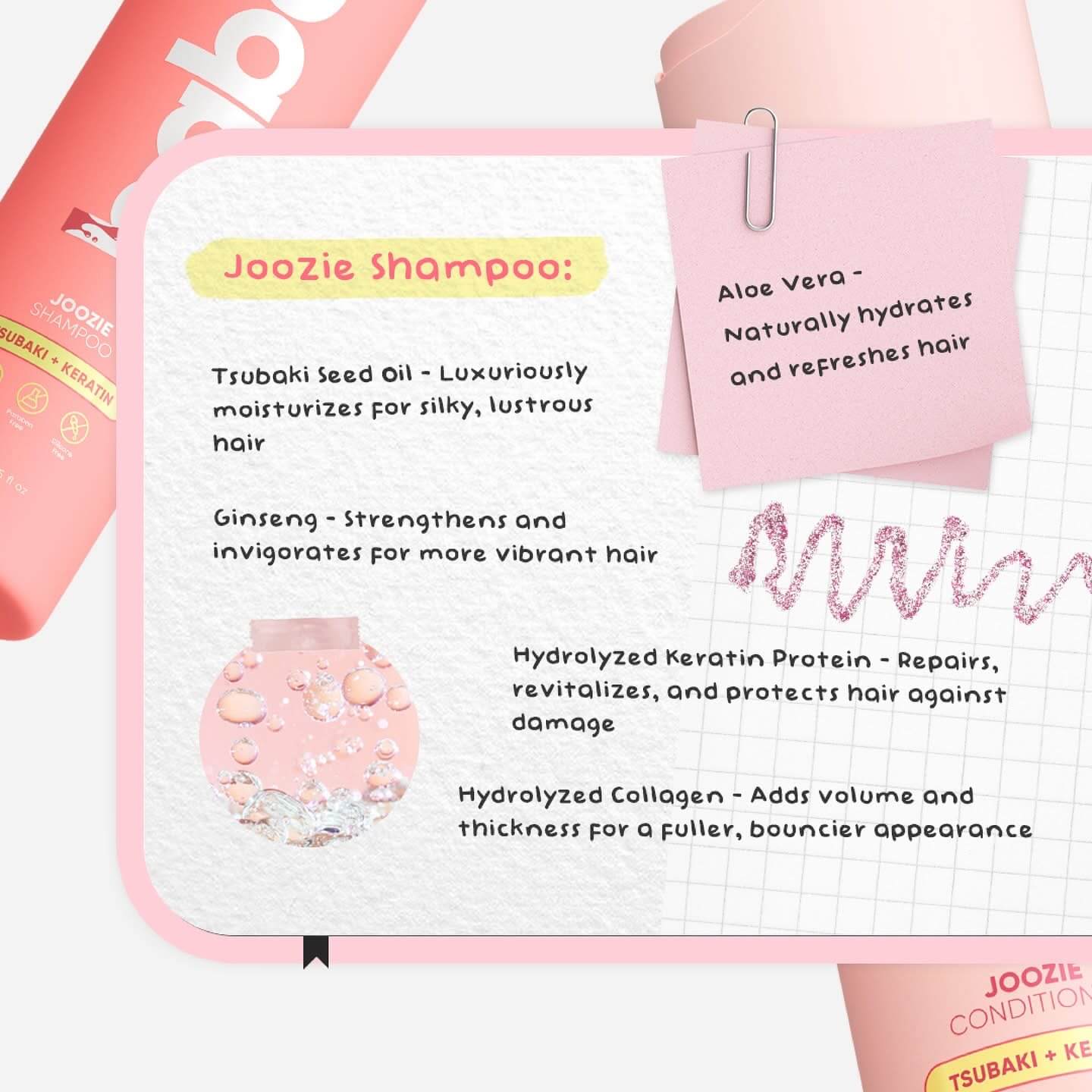 BABE Formula JOOZIE Shampoo & Conditioner Set 250ml supports smooth and manageable hair