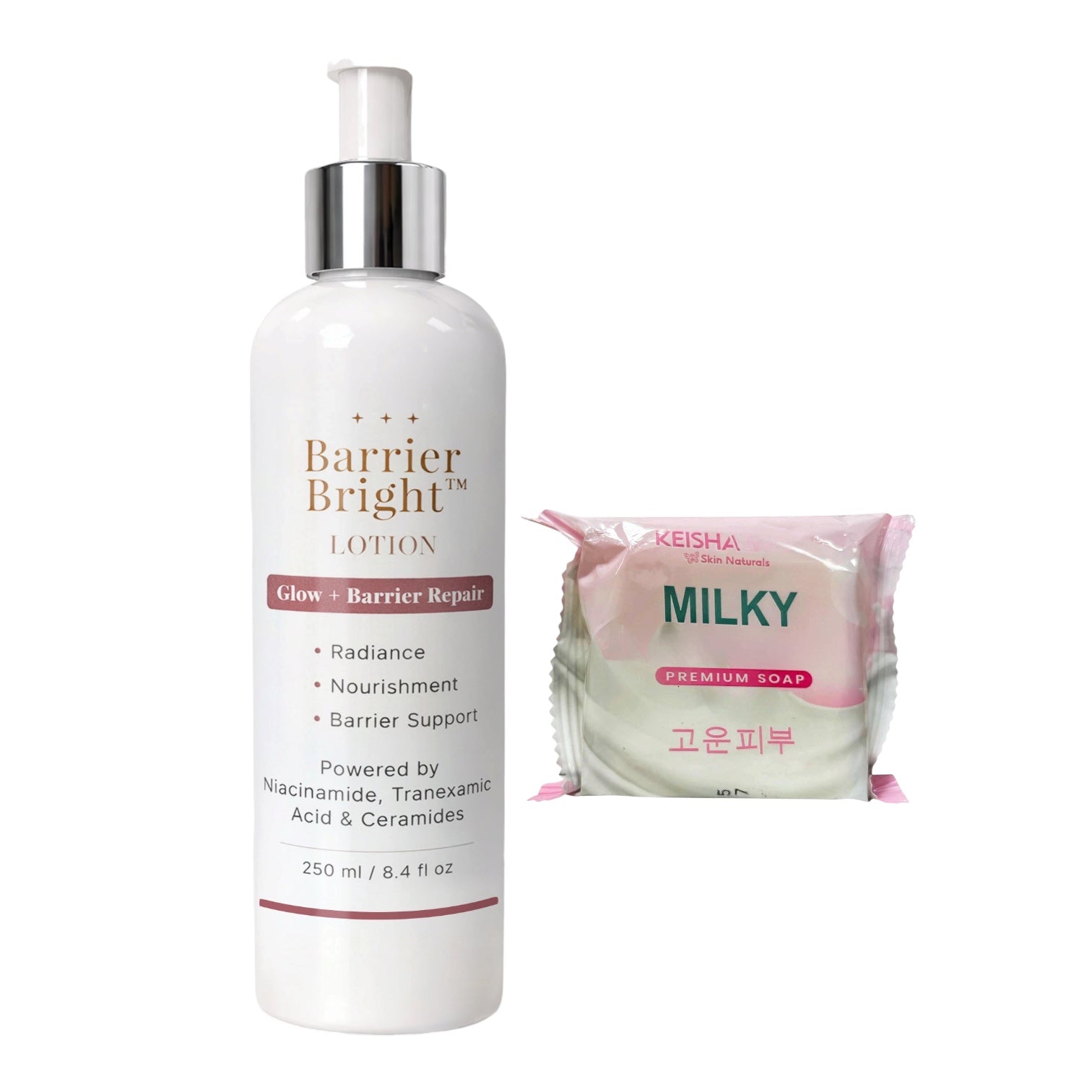 Barrier Bright™ Face & Body Lotion – Hydrating Barrier Support with Niacinamide, Tranexamic Acid, Ceramides & Squalane |(250ml / 8.4 fl oz)