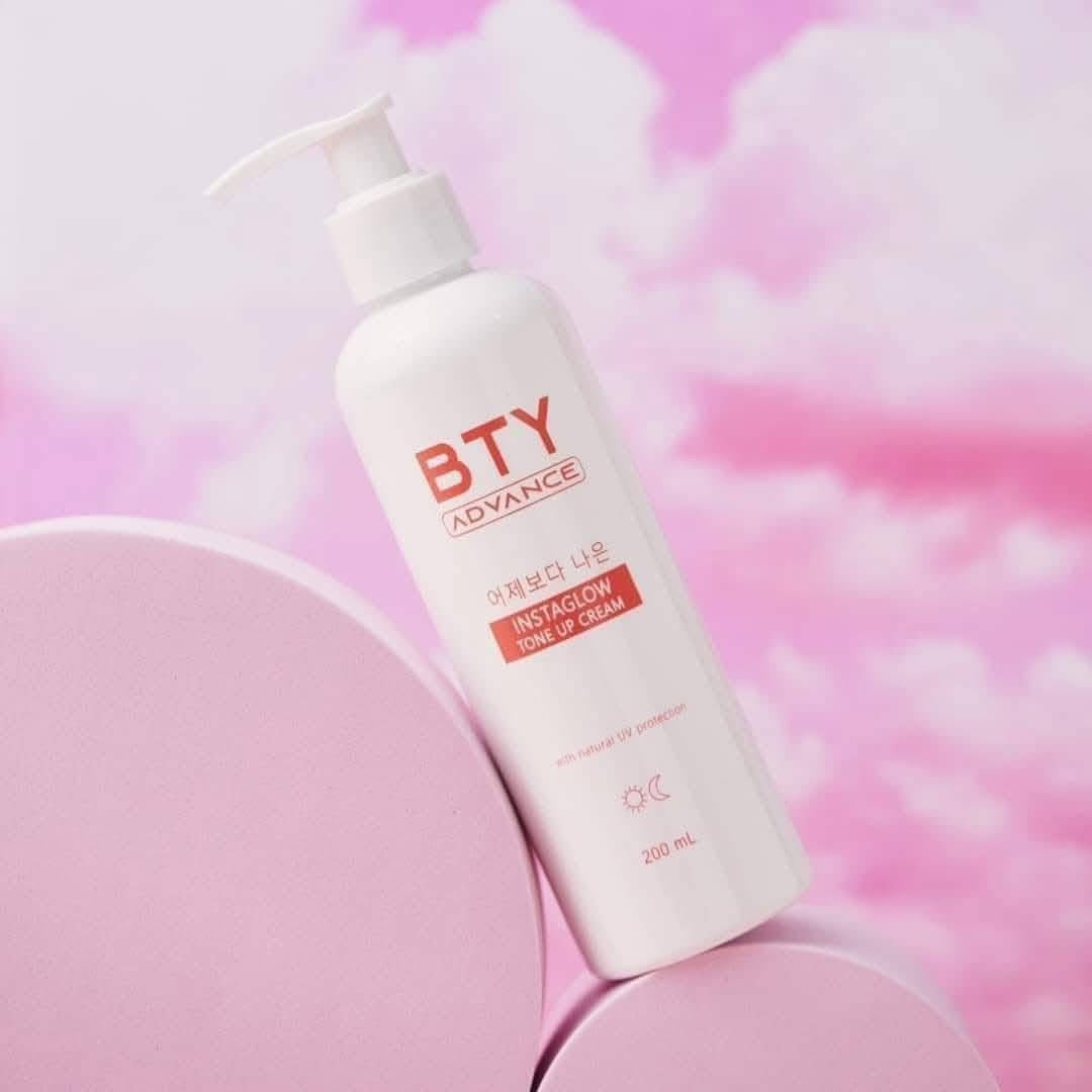 BTY Advance Instaglow Tone Up Cream 200mL lightweight fast-absorbing formula suitable for everyday use