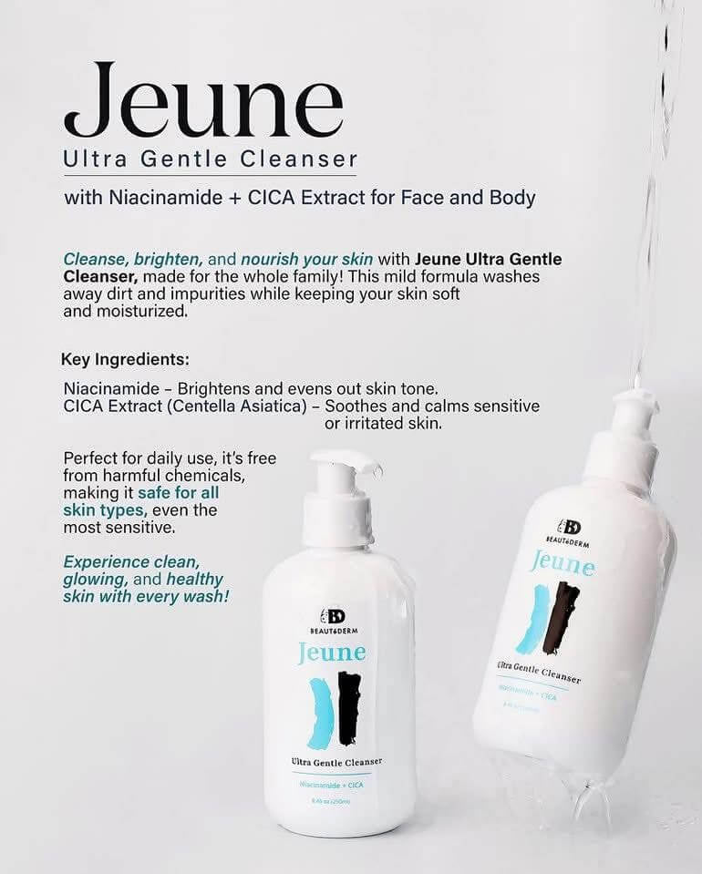 BeauteDerm Jeune Ultra Gentle Cleanser with CICA and niacinamide