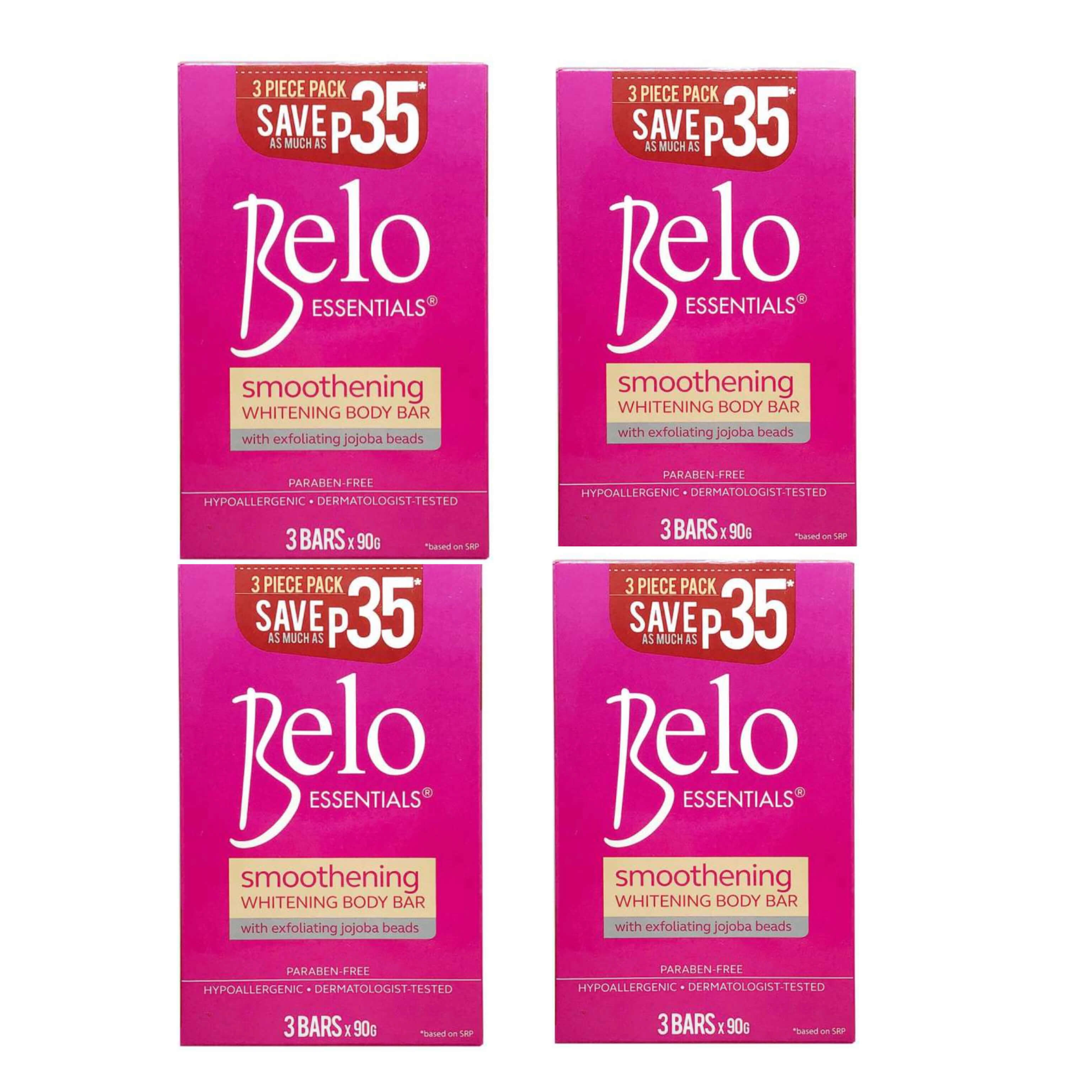 4 Packs BELO ESSENTIALS Smoothening  Body Bar Soap 