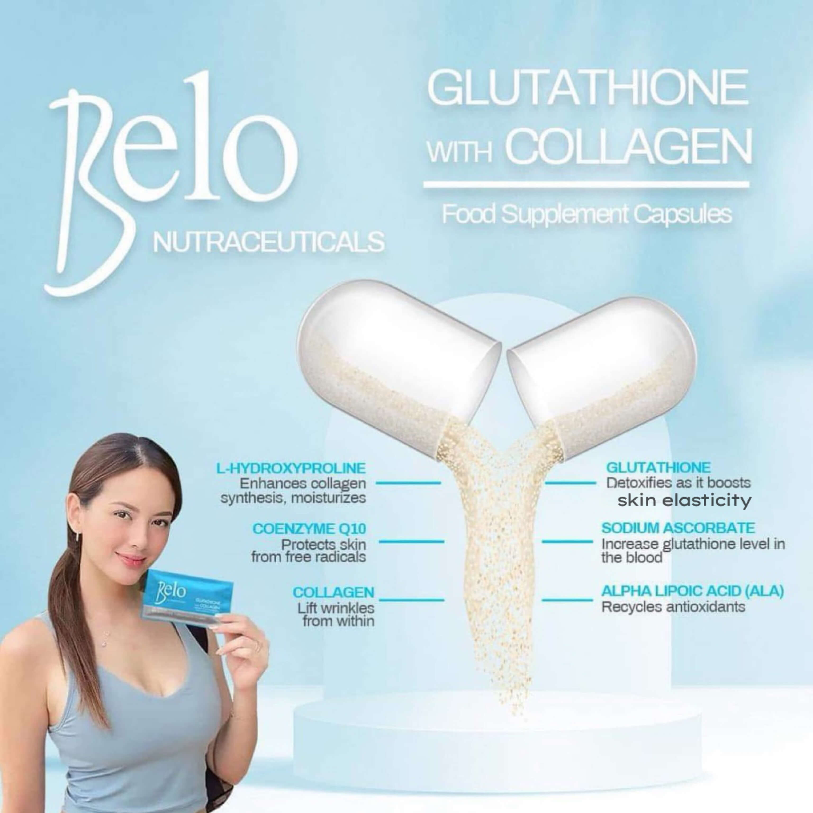 Belo Bundle – Glutathione with Collagen Capsules (30 Count) + Sunscreen 30ml