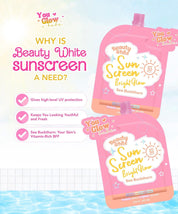 You Glow Babe Beauty White Sunscreen Bright Glow with Sea Buckthorn SPF 50 PA+++  (Solo or Twin Pack)
