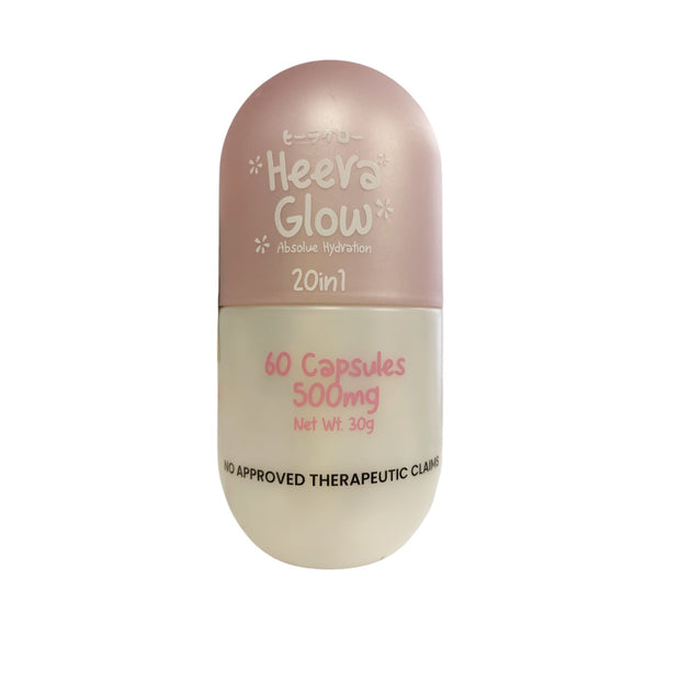 Limited Edition! Heera Glow Absolute Hydration 20 in 1 Glutathione Collagen Capsules, 60 Count