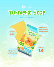 2 Bars Her Skin Turmeric Soap with Vitamin C – Brightening, Anti-Aging & Moisturizing for All Skin Types (100g)